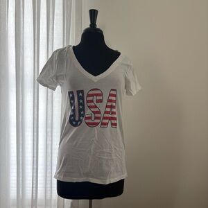 Aeropostale White USA Graphic Tee